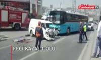 Otobüs ile minibüs çarpıştı : 1 ölü