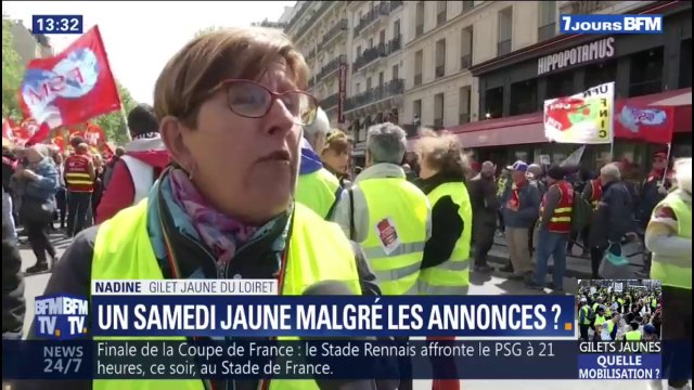 Je ne suis pas CGT, mais on est tous là pour la même cause. Des manifestants gilets jaunes et CGT explique pourquoi ils se réunissent
