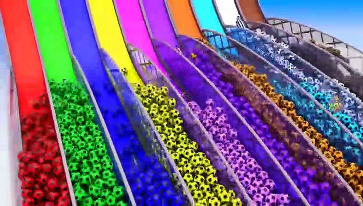 Monster Street Vehicles Color Changing Water Sliders Tracks for Kids to Learn Colors for Children