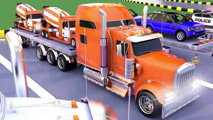 Car Carrier Truck Toy Transporting Street Vehicles to Learn Colors for Children, Vehicles Parking