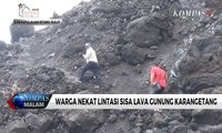 Jalan Tertutup, Warga Kaki Karangetang Nekat Lewati Sisa Lava