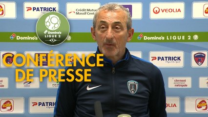 Conférence de presse Clermont Foot - Paris FC (1-1) : Pascal GASTIEN (CF63) - Mecha BAZDAREVIC (PFC) - 2018/2019