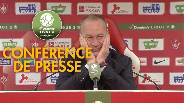Conférence de presse Stade Brestois 29 - RC Lens (2-0) : Jean-Marc FURLAN (BREST) - Philippe MONTANIER (RCL) - 2018/2019