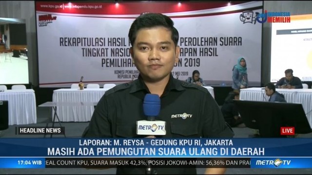 Data Situng KPU Masuk 42,55%, Jokowi-Ma'ruf Masih Unggul