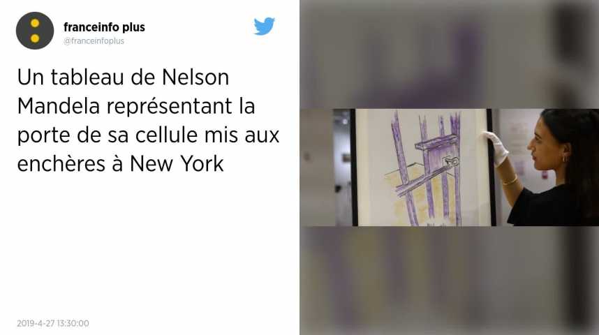 ⁣Un tableau signé Nelson Mandela mis aux enchères à New York