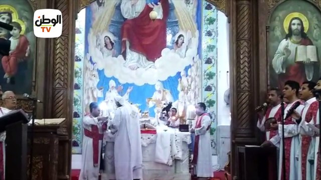 بدء قداس عيد القيامة المجيد بكنيسة الأنبا شنودة بالغردقة