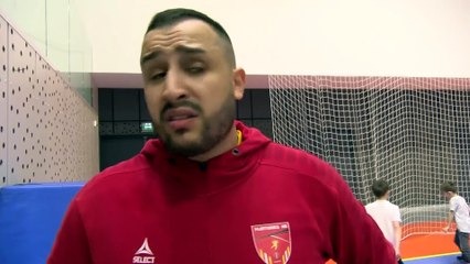 Walid Bensemra après la victoire de Martigues contre Boulogne Billancourt