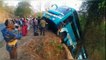 Nine injured when bus plunges off road in India