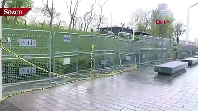1 Mayıs öncesi Taksim Meydanı'na bariyerler getirildi