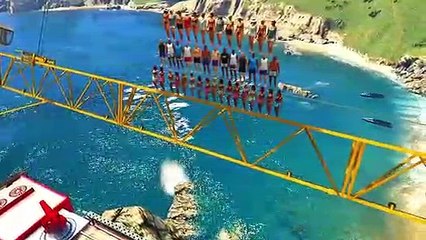 GTA 5 Water Ragdolls _ SPIDERMAN Jumps-Fails (Euphoria physics _ Funny Moments)