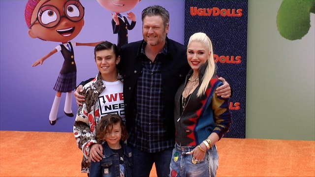 Blake Shelton, Gwen Stefani UglyDolls Los Angeles Premiere Orange Carpet