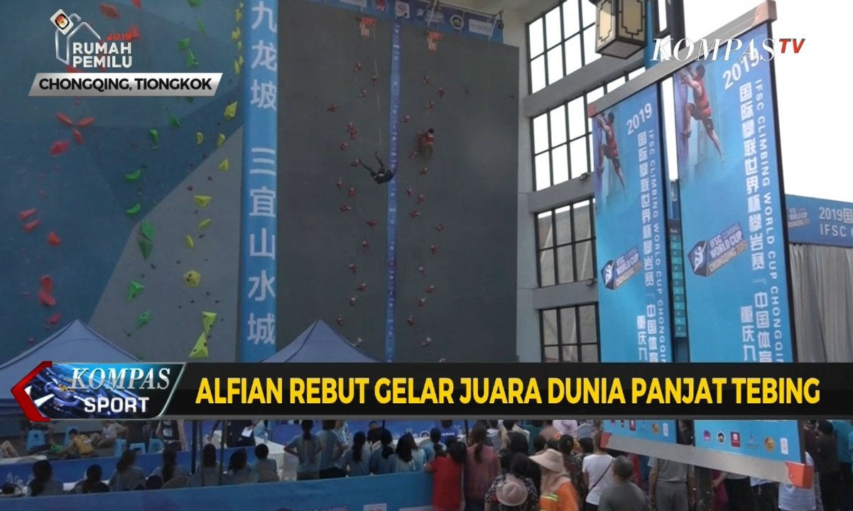 Alfian Rebut Gelar Juara Dunia Panjat Tebing di Tiongkok