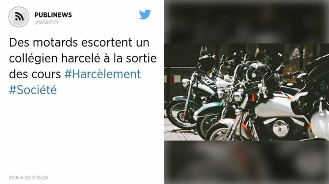 Des motards escortent un collégien harcelé à la sortie des cours