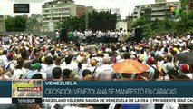Oposición venezolana se manifiesta en Caracas