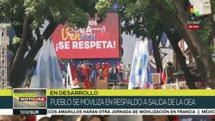 Militancia revolucionaria venezolana apoya salida de la OEA