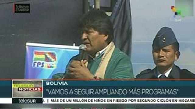 teleSUR Noticias:Evo inaugura el sistema de riego Huntuta en Bolivia