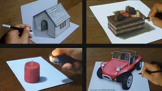 Drawing a Stone, 3D art on paper, Time Lapse