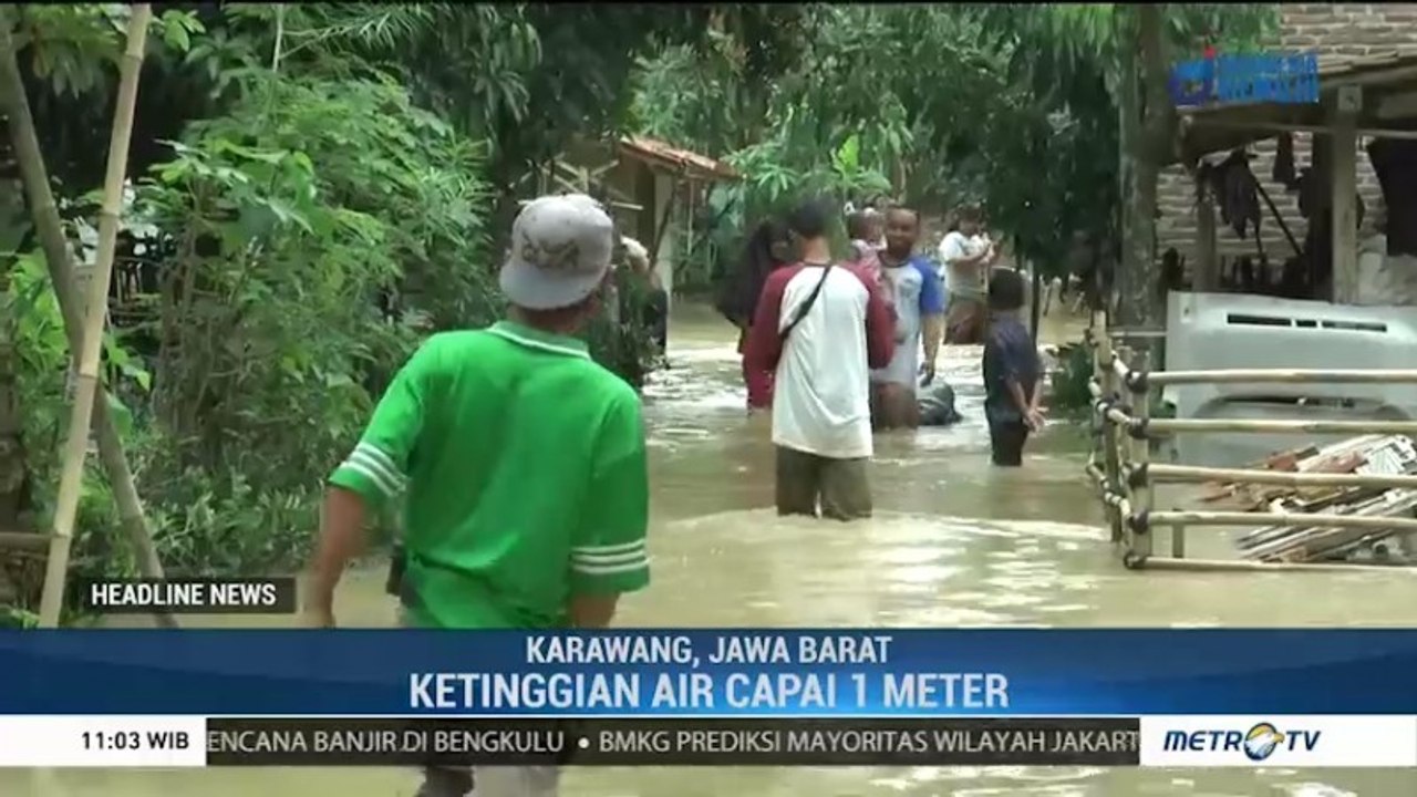 Ketinggian Banjir di Karawang Capai 1 Meter