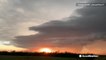 Beautiful sunset accompanied by supercell storm clouds