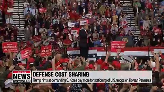 Trump hints at demanding S. Korea pay more for stationing of U.S. troops on Korean Peninsula