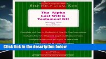 R.E.A.D Alpha Last Will and Testament Kit: Special Book Edition With Removable Pages D.O.W.N.L.O.A.D