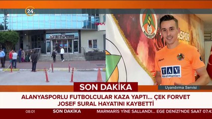 Alanyasporlu futbolcular kaza yaptı