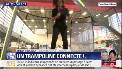 Ce trampoline connecté permet de jouer à des jeux éducatifs tout en faisant de l'exercice
