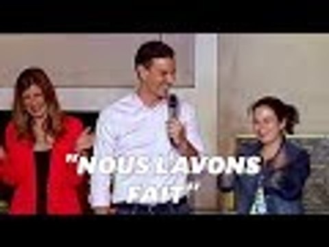 Législatives en Espagne: Pedro Sanchez tout sourire lors de son discours après la victoire