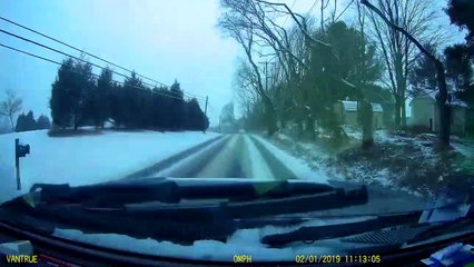 Telephone Pole Shattered by Sliding Truck