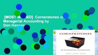 [MOST WISHED]  Cornerstones of Managerial Accounting by Don Hansen