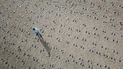 Watch: Art installation on UK beach marks little-known WWII attack