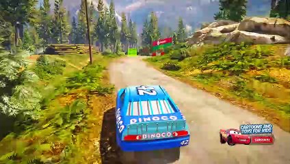 CARS DINOCO FOREST PARKOUR CHALLENGE (Cars Dinoco Lightning Mcqueen)