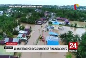 Indonesia: 40 personas fallecidas por deslizamientos e inundaciones