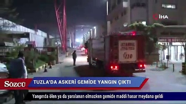 Tuzla tersanede askeri gemide yangın çıktı