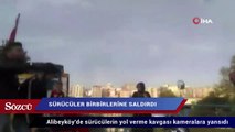 Alibeyköy'de sürücülerin yol verme kavgası kameralara yansıdı