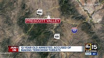 12-year-old arrested, accused of making terrorism threats