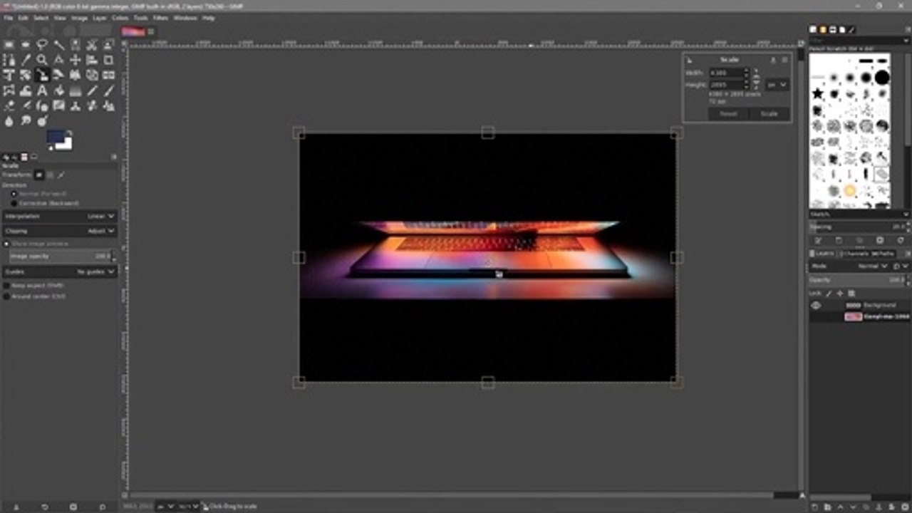 How to crop image using GIMP 2.10