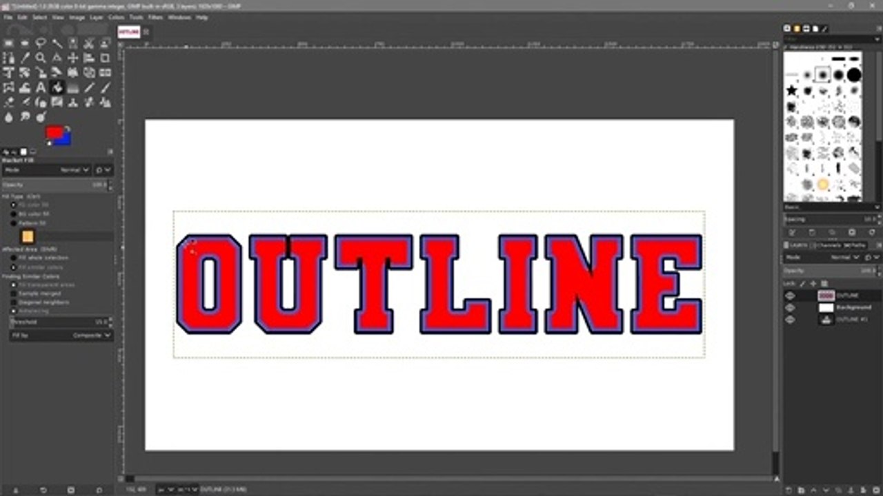 How to Outline Text using GIMP 2.10 - [ Grow and Shrink Selection Tutorial ]