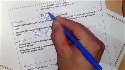 7.Sınıf MATEMATİK 2.Dönem 2.Yazılı Çözümü ve Çalışması