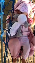 Cute little baby chilling in a hammock