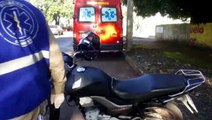 Carro e moto se envolvem em acidente na Rua Antonina
