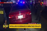Cercado de Lima: patrullero de serenazgo es impactado por auto