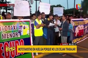 Surco: mototaxistas en huelga porque decomiso de sus vehículos