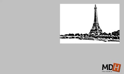 Présentation pochoir adhésif mural MDH