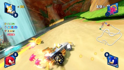 Gameplay de Team Sonic Racing en el circuito del volcán