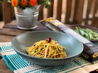 Spaghetti carbonara a la crema