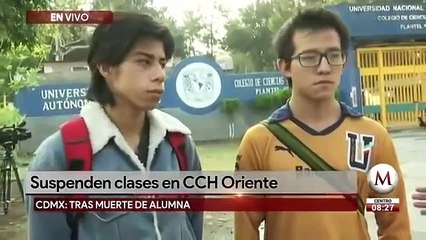 CCH Oriente suspende clases, tras muerte de alumna