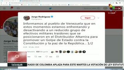 Enfrenta gobierno de Venezuela intento de golpe de Estado