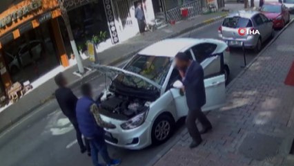 Test sürüşü bahanesiyle otomobil hırsızlığı kamerada