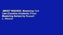[MOST WISHED]  Mastering Tort Law (Carolina Academic Press Mastering Series) by Russell L. Weaver